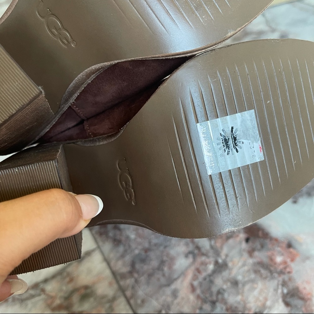 New Ugg Australia Maeva Mahogany Suede Heeled Boots Size 5 - Picture 9 of 10